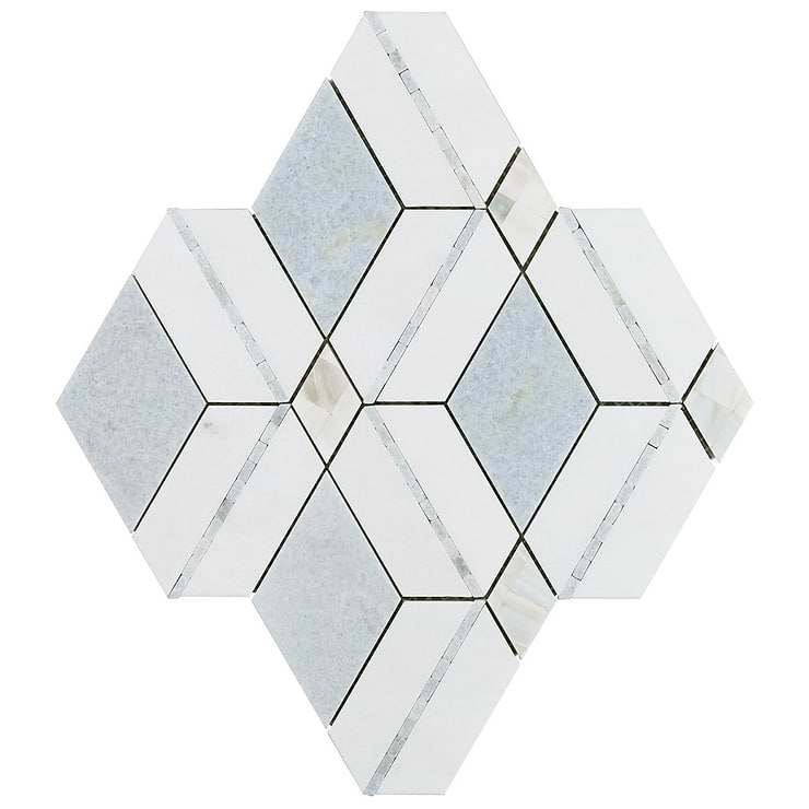 Diana Blue Celeste Polished Marble and Pearl Mosaic Tile