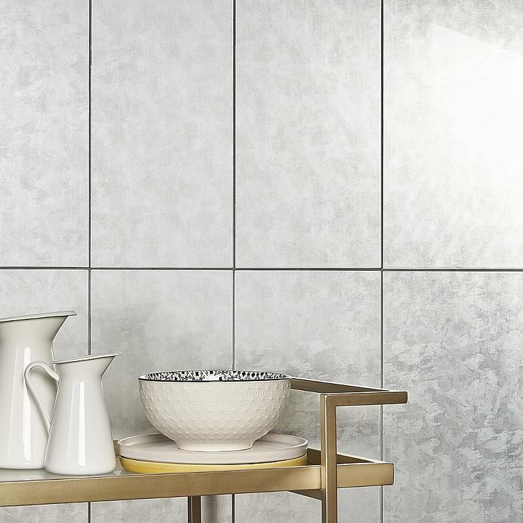 Vetrite Eris Gray 9x18 Polished Glass Tile