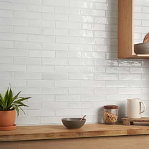 Emery White 2x8 Handmade Crackled Terracotta Subway Tile
