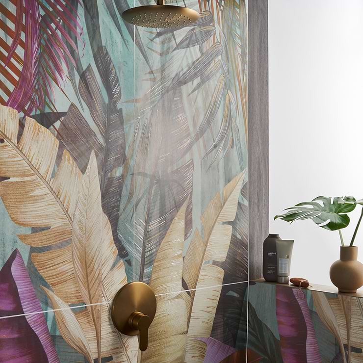 Art Gallery by Paula Purroy Rainforest Multicolor 24x48 Artisan Decor Matte Porcelain Tile