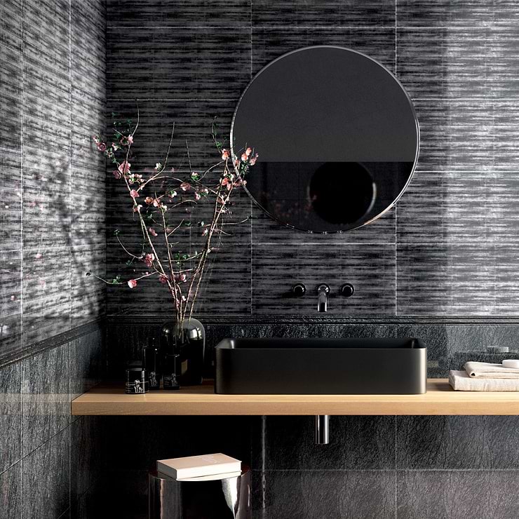 Vetrite Fuliggine 9x18 Polished Glass Tile