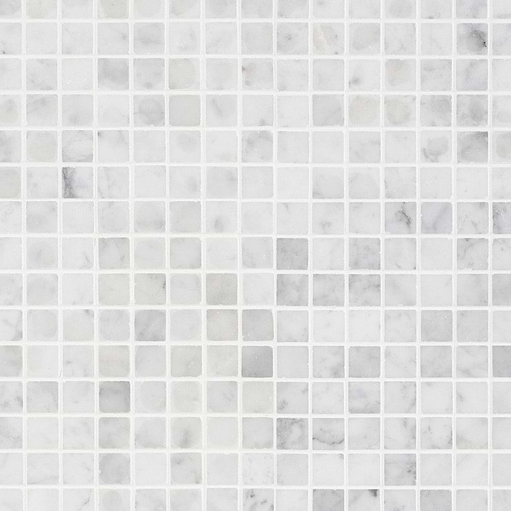 Carrara 3/4x3/4 Polished Square Marble Mosaic Tile