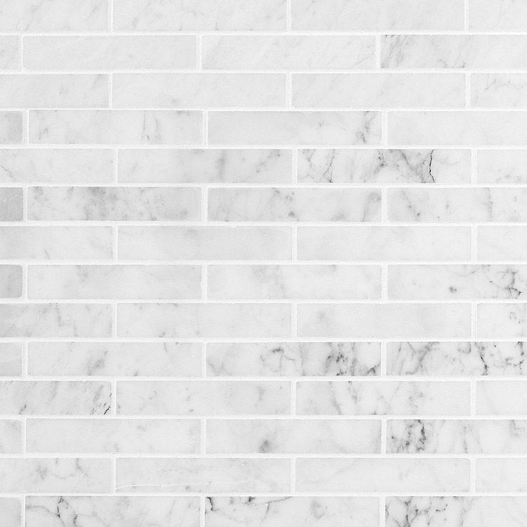 Carrara 3/4X4 Big Brick Pattern Polished Marble Mosaic Tile