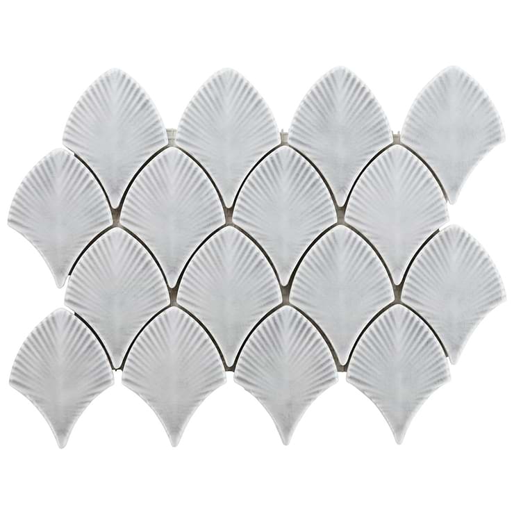Nabi Sky Blue 3x4" Fishscale Polished Glass Mosaic Tile