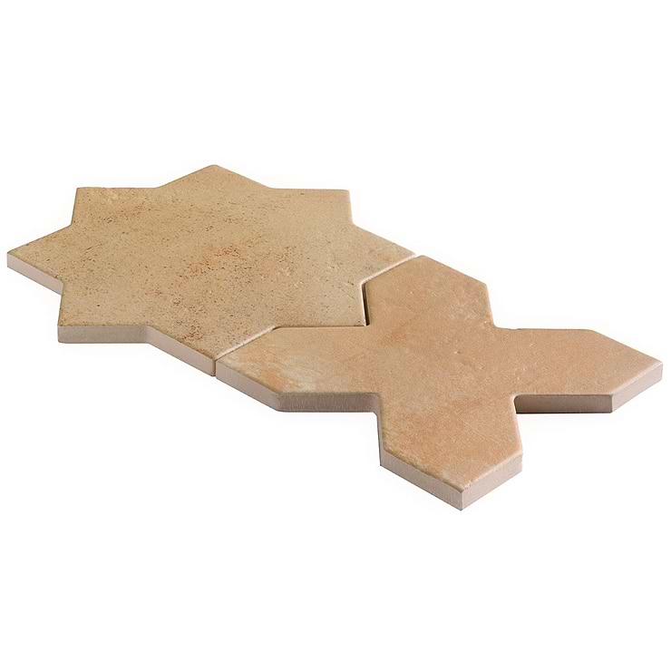 Not for Sale-Parma Cotto Brown Matte Star and Cotto Brown Matte Cross 6" Terracotta Look Porcelain Tile
