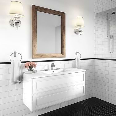 Alma Bianca White 36" Wall Mounted Vanity