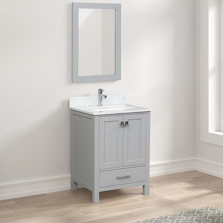 Athena 24'' Gray Vanity And Marble Counter