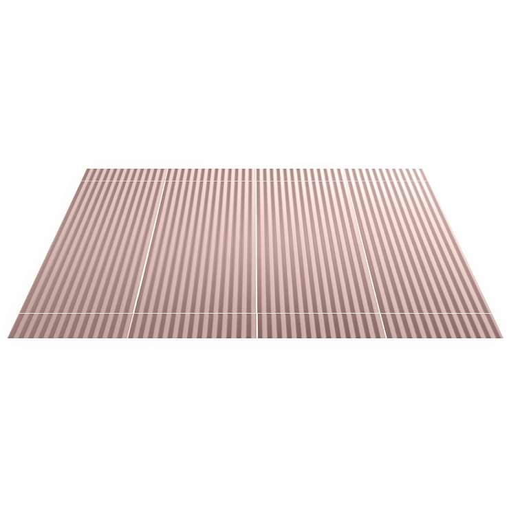 Mod Blush Pink 12x36 3D Fluted Matte Ceramic Tile 