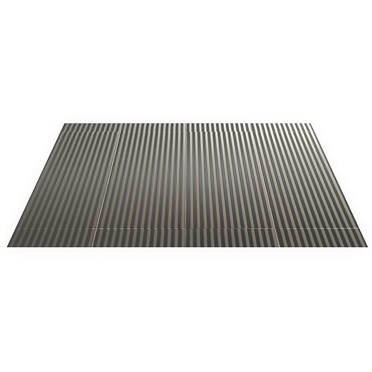 Mod Smoke Gray 12x36 3D Fluted Matte Ceramic Tile 