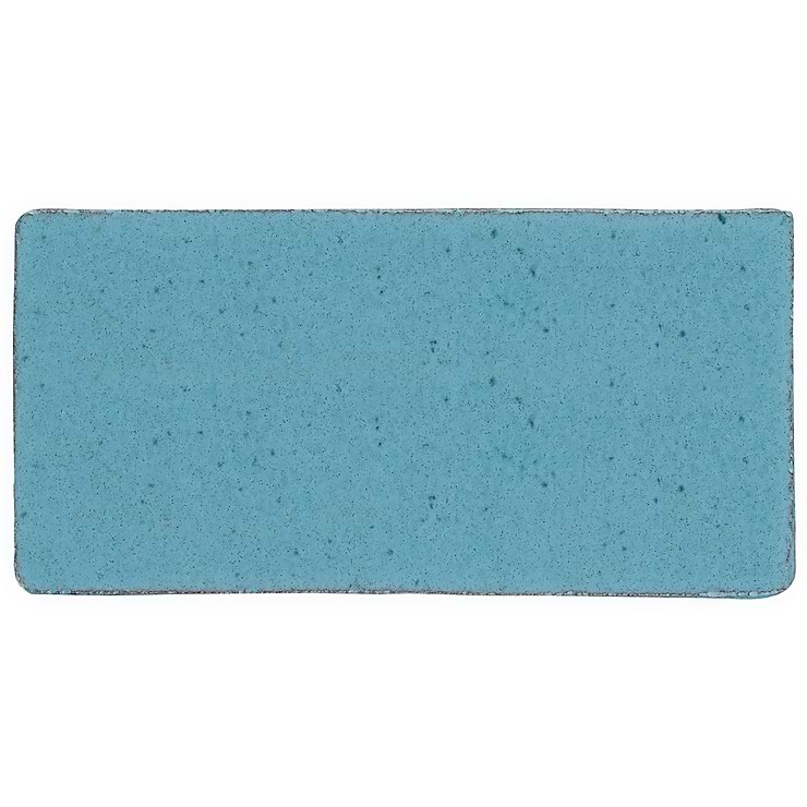 Emery Blue 4x8 Handmade  Crackled Terracotta Subway Tile