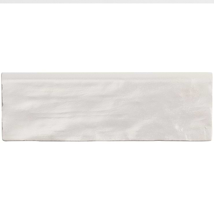 Montauk Gin 2x8 White Ceramic Bullnose with Mixed Finish