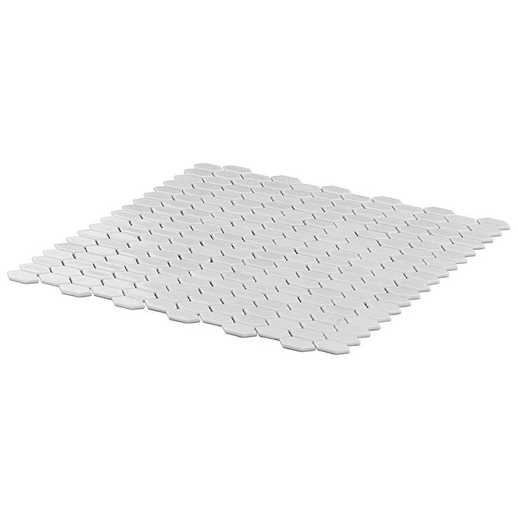Flicker Rain White 1/4" x 1" Polished Glass Mosaic Tile