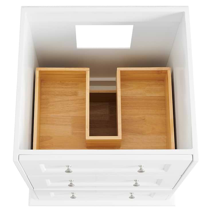 Nora 24" White Vanity with Pure White Quartz Top and Ceramic Basin