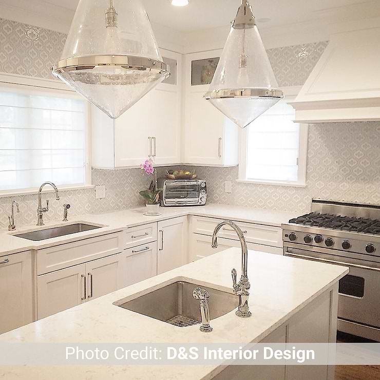 Kensington Super White Glass & Asian Statuary Marble Polished Mosaic Tile