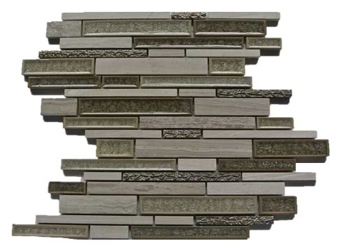Shangri-La Wooden Beige Random Brick Glass & Stone Tile