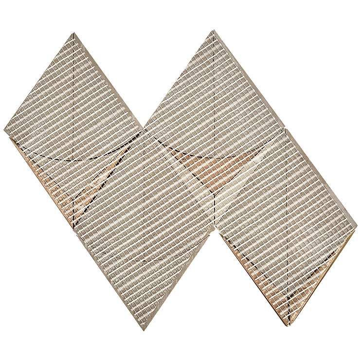 Regis Bianco Waterjet Polished Marble Mosaic Tile, White and Brass
