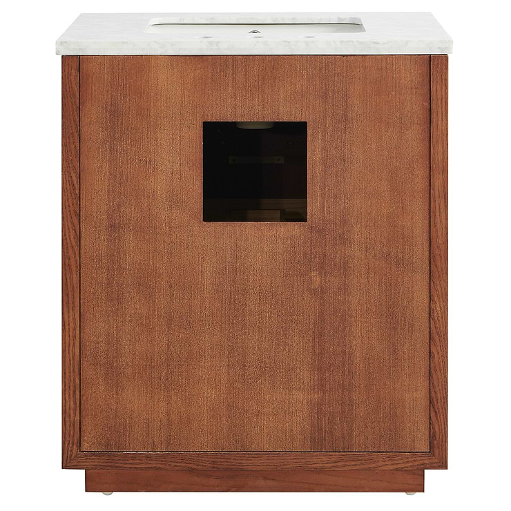 Marilyn 30" Woodgrain Vanity with Carrara Marble Top and Ceramic Basin