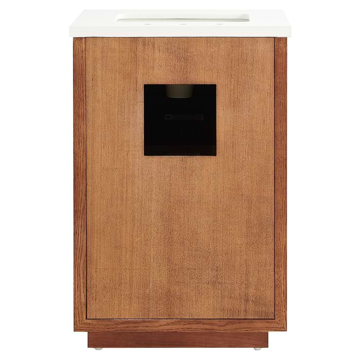 Marilyn 24" Woodgrain Vanity with Pure White Quartz Top and Ceramic Basin