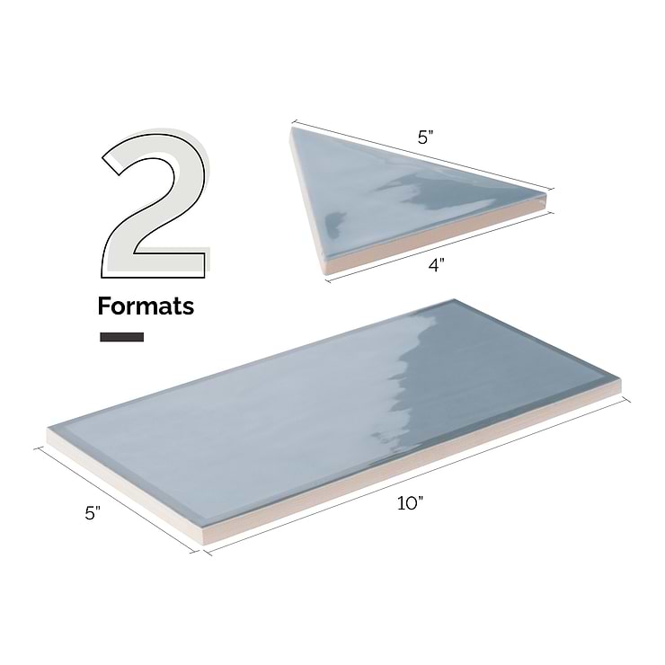 Bellami Framed Grigio Gray 5x10 Glossy Ceramic Wall Tile