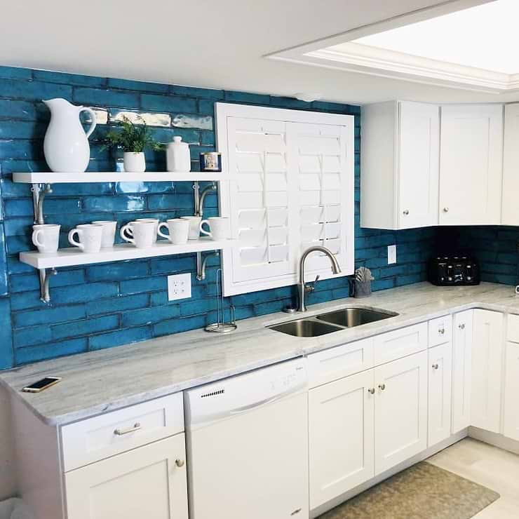 Castle Denim Blue 3x12 Polished Ceramic Subway Wall Tile