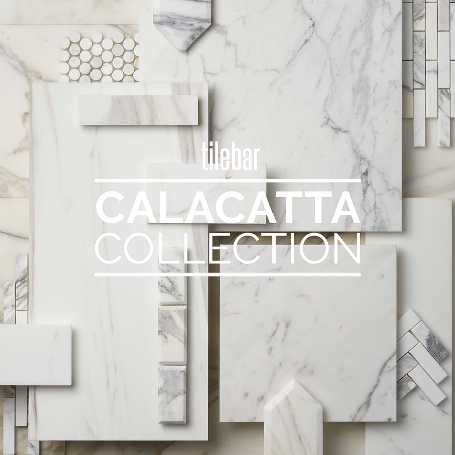 Calacatta 3/4x3/4 Squares Polished Marble Mosaic Tile