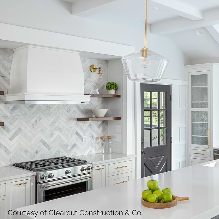 Brushed Stone Asian Statuary 2x8 Marble Subway Tile