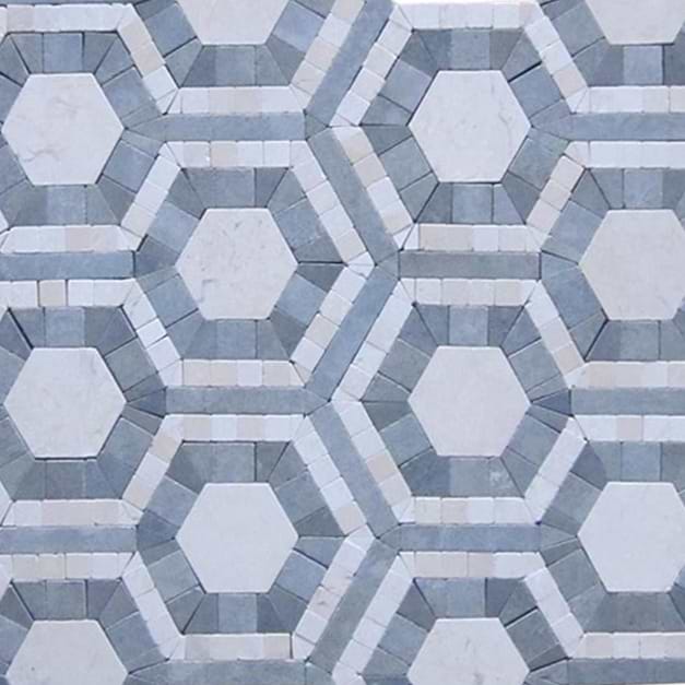 Cosmos Carrera and Moonstone Hexagon Marble Tile_main