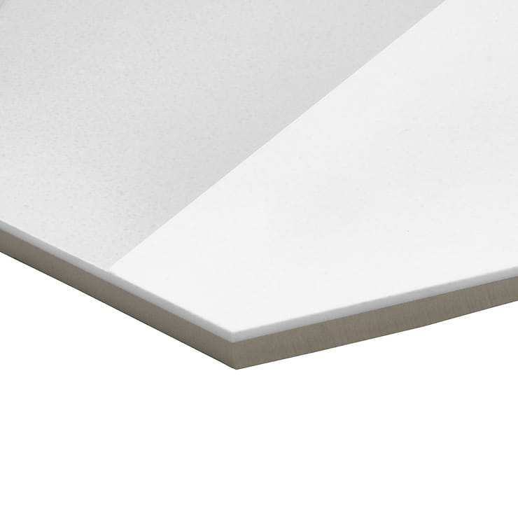 Nanoglass White 10" Hexagon Polished Tile