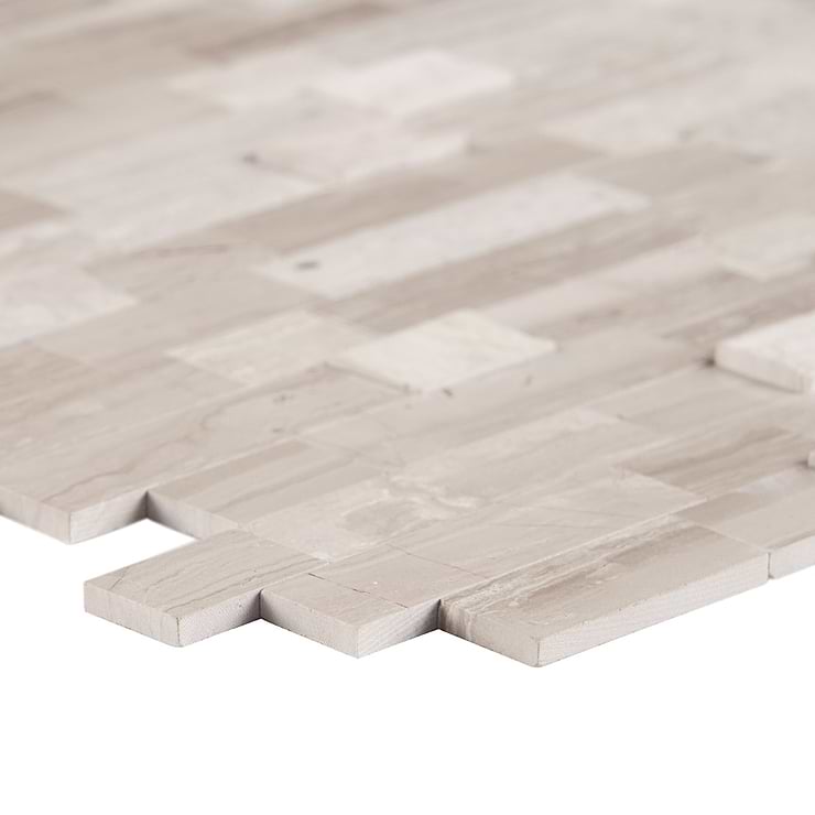 Mini Brick LPS Wooden Beige Peel & Stick Self Adhesive Polished Stone Mosaic Tile