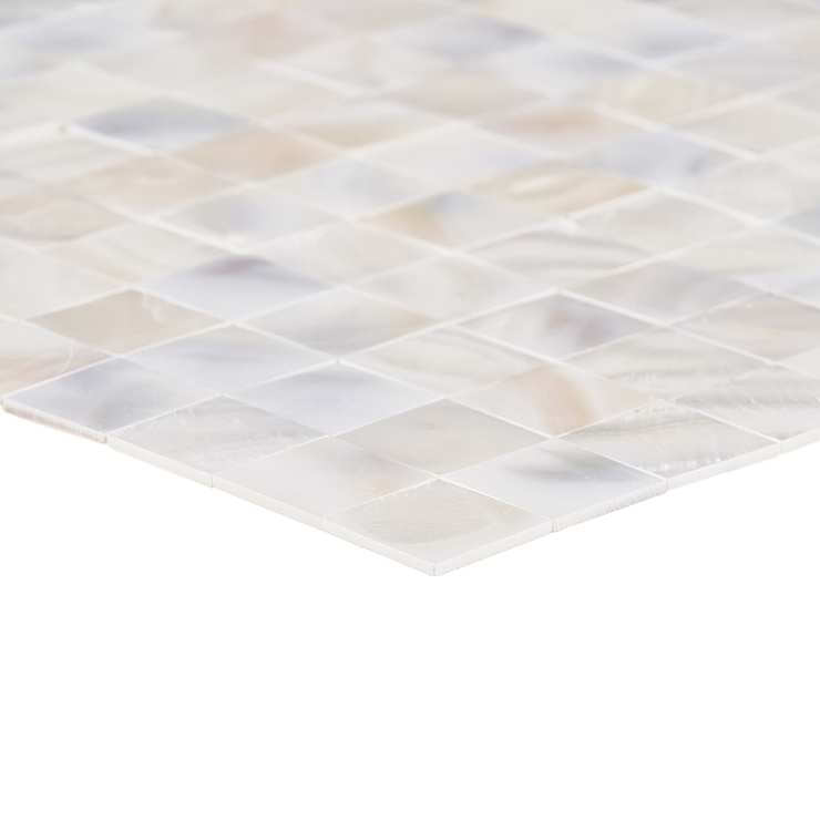 Mother of Pearl LPS Beige Small Squares Seamless Peel & Stick Self Adhesive Polished Pearl Shell Mosaic Tile