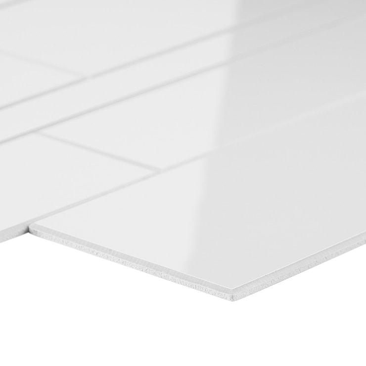 Pure White LPS Railroad Solid Core Peel & Stick Self Adhesive Polished Mosaic Tile