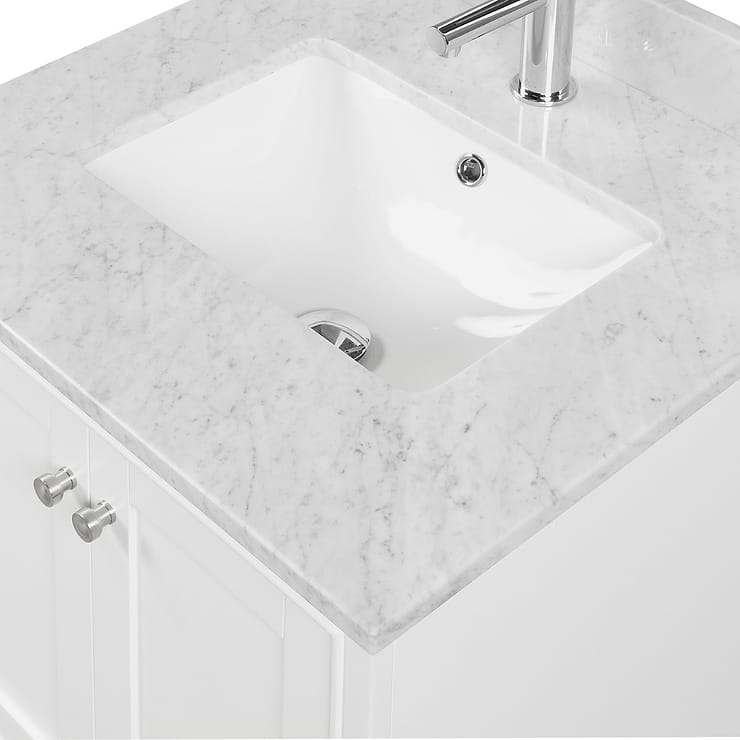 Glendale 24'' White Vanity And Marble Counter