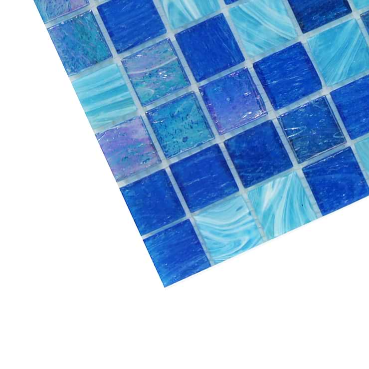 Aquatic Ocean Blue 1x1 Squares Glass Tile