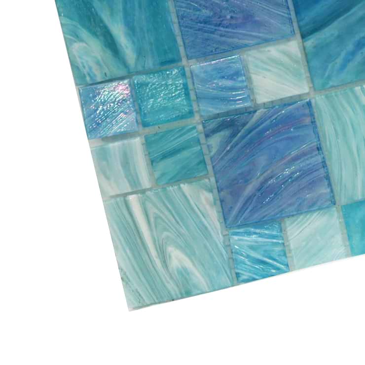 Aquatic Sky Blue French Pattern Glass Tile