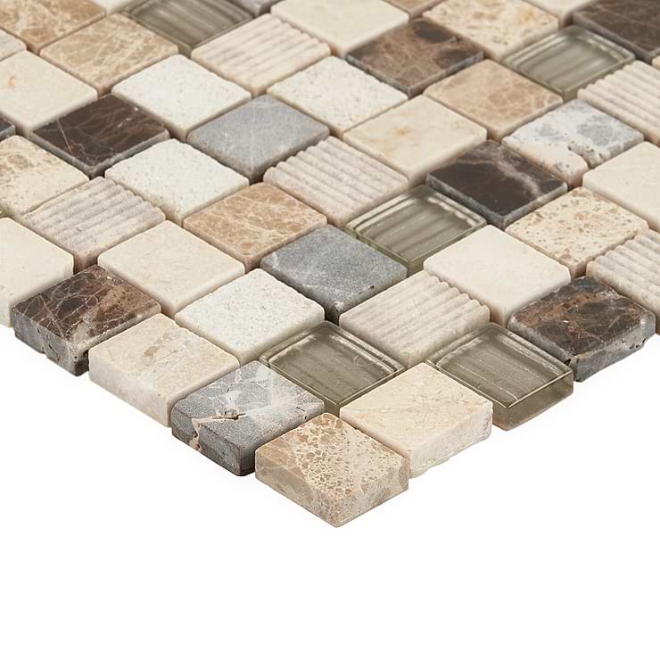 Esker Windrift Squares Marble & Glass Tile