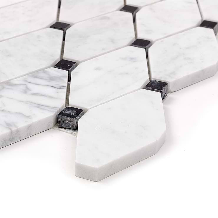 Octave Carrara With Black Dot Marble Tile 