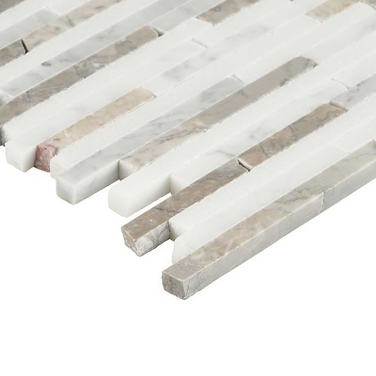 Vanilla Chai Cracked Joint Classic Brick Layout Marble Tile