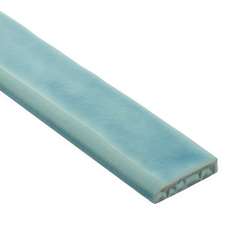 Carolina Bay 2x20 Polished Ceramic Bullnose, Blue + Turquoise
