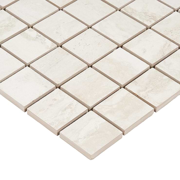 Basic Travertine Beige & Cream 2x2 Matte Porcelain Mosaic Tile