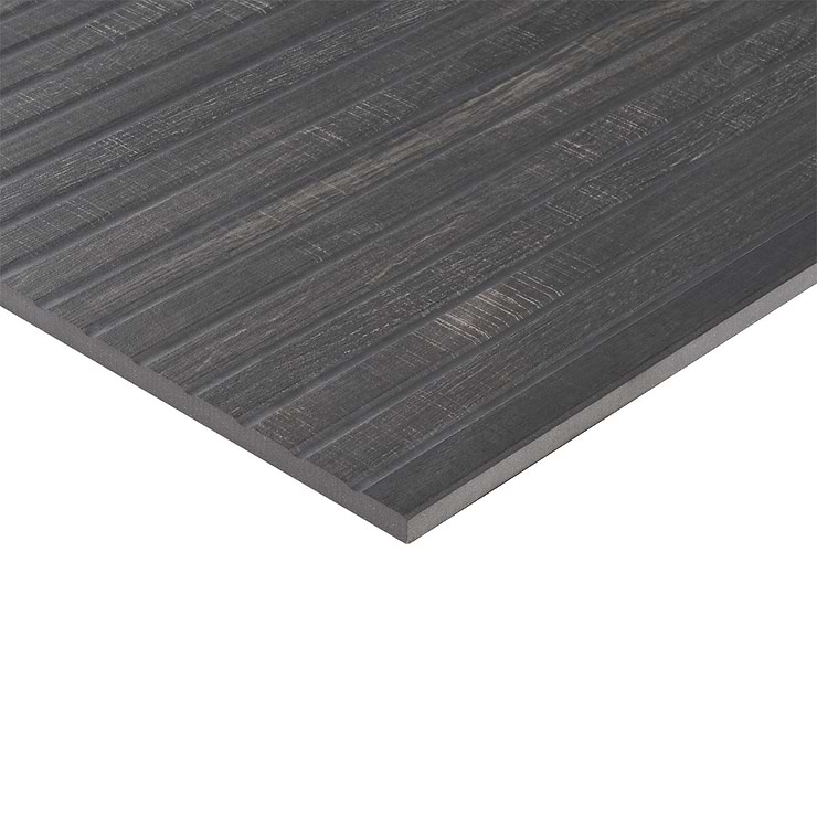Kenridge Ribbon Black 24x48 Matte Porcelain Wood Look Tile