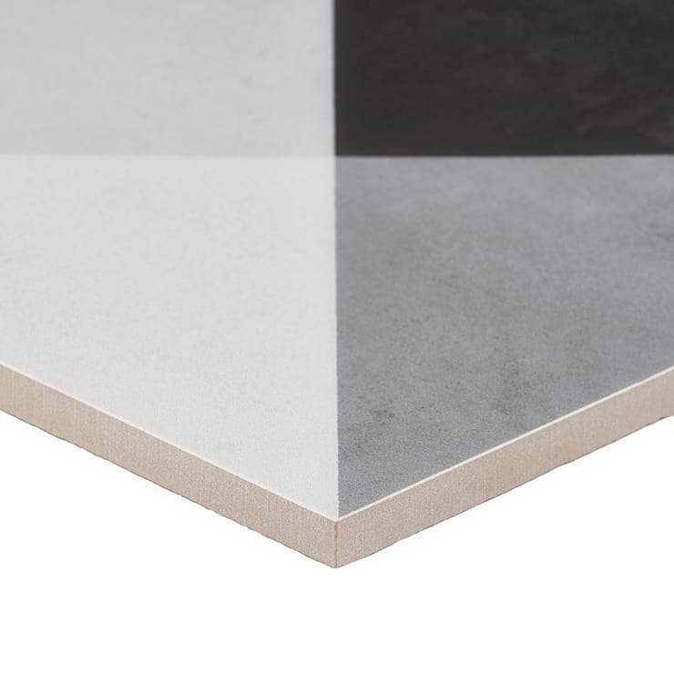 Art Geo by Elizabeth Sutton Cement Deco Charcoal Gray 8x8 Matte Porcelain Tile: Pattern 3