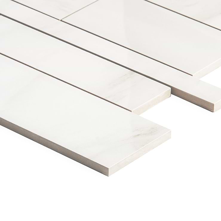 DreamStone Dolomite Snow Railroad Polished Porcelain Mosaic