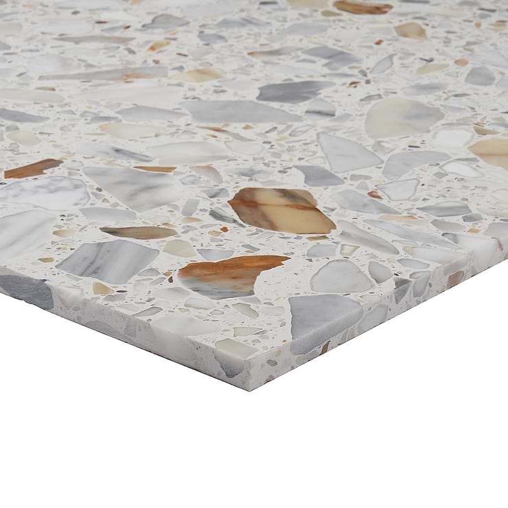 Terrazzo Italy Sacra Calacatta White 24x24 Honed Terrazzo Tile