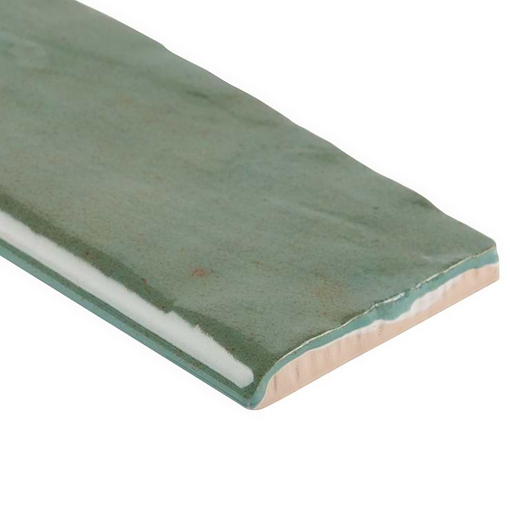 Portmore Green 3x8 Glazed Ceramic Bullnose 