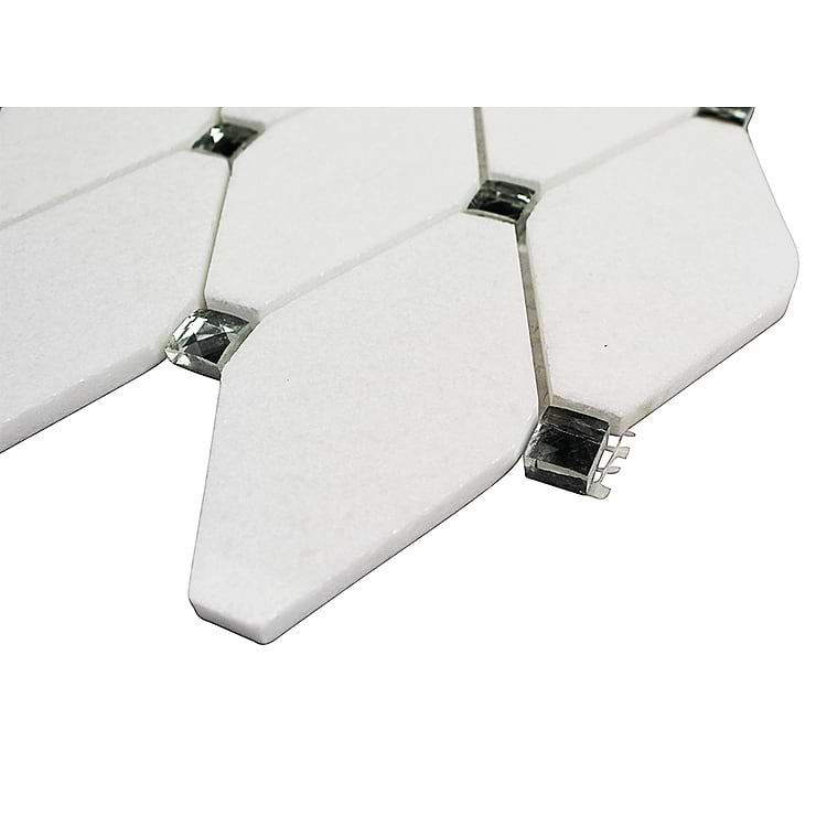 Paradigm Diamond White Thassos and Mirror Marble and Glass Tile
