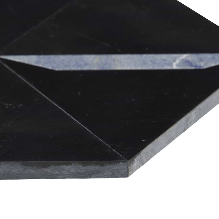 Tres Nero Gem Polished Marble Mosaic Tile