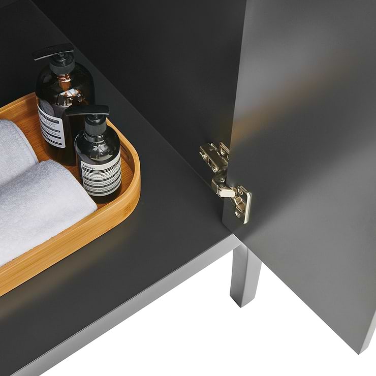 Province Black and Gold 24" Single Vanity with Carrara Marble Top
