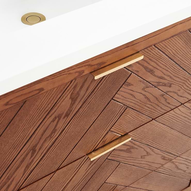 Marilyn 30" Woodgrain Vanity with Pure White Quartz Top and Ceramic Basin