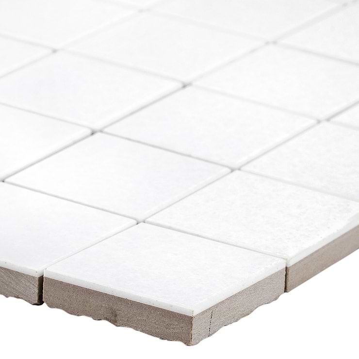 Simple White Squares Crystallized Thassos Tile