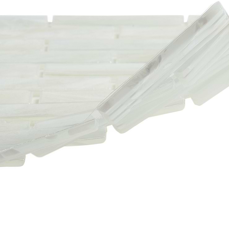 Artwater Iridescent Pearl White Polished Glass Mosaic Tile